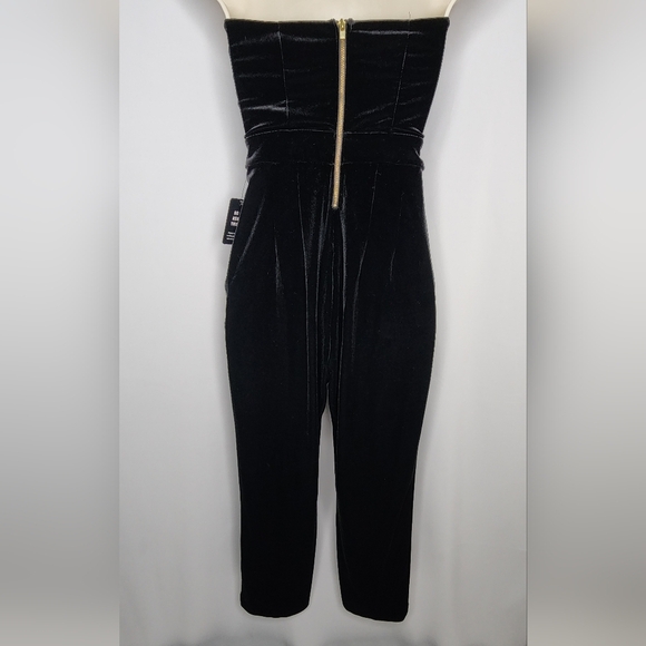NEW‼️Express Black Velvet Strapless Jumpsuit 00 - Picture 5 of 6